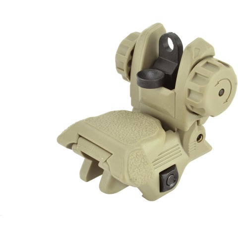 ICS CXP Series M4 / M16 Airsoft Flip-Up Rear Iron Sight - TAN