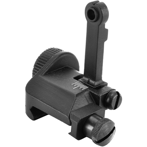 ICS Full Metal M4 / M16 Flip-up Mini Airsoft Back Up Rear Iron Sight