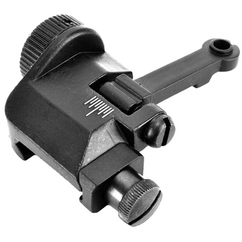 ICS Full Metal M4 / M16 Flip-up Mini Airsoft Back Up Rear Iron Sight
