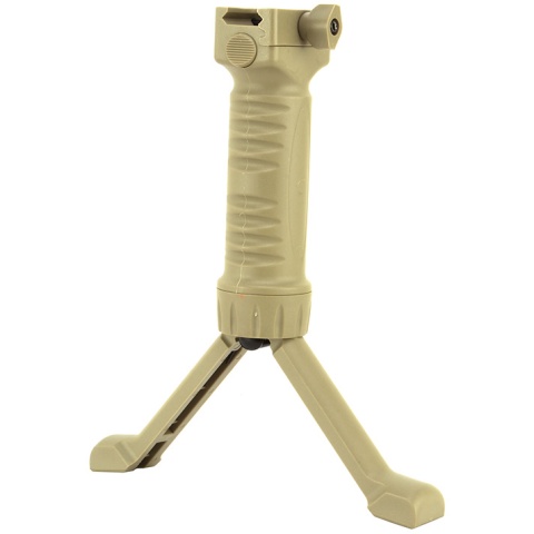 ICS Rapid Deploy Tactical Airsoft Foregrip Bipod System - TAN