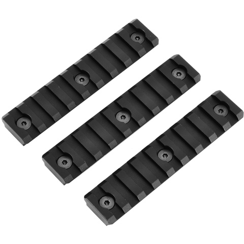 ICS Airsoft Metal KeyMod Rail Segment 9 Slot 3-Piece Set - BLACK