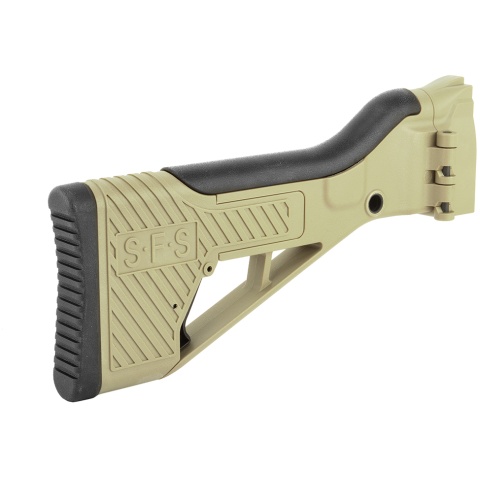 ICS Airsoft G33 AEG Folding Stock w/ Adjustable Cheek Riser - TAN