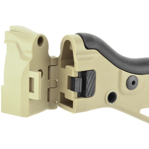 ICS Airsoft G33 AEG Folding Stock w/ Adjustable Cheek Riser - TAN