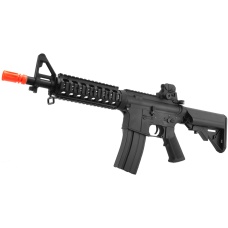 Lancer Tactical Full Metal M4 CQB RIS Airsoft Gun AEG Rifle - BLACK