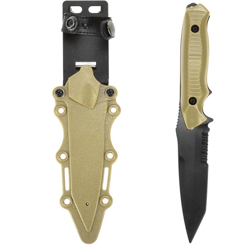 CYMA Rubber Tanto Training Airsoft Knife w/ Tactical Sheath - TAN