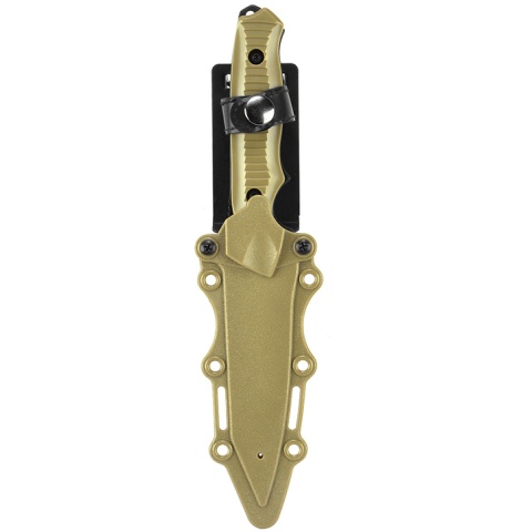 CYMA Rubber Tanto Training Airsoft Knife w/ Tactical Sheath - TAN