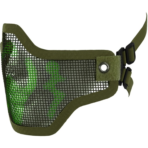 CYMA Airsoft Steel Mesh Adjustable Lower Face Mask - OD GREEN CAMO