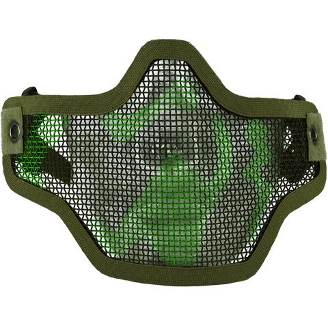 CYMA Airsoft Steel Mesh Adjustable Lower Face Mask - OD GREEN CAMO
