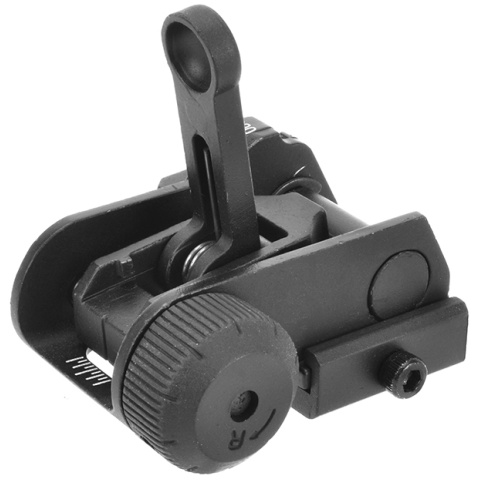 Atlas Custom Works Airsoft SR25/M4/M16 Flip-Up 600M Rear Iron Sight