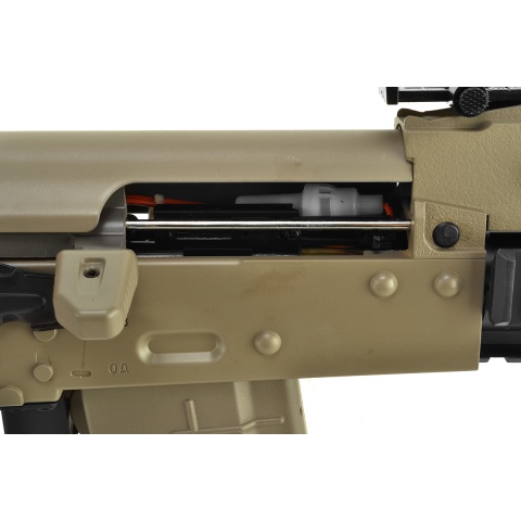 Lancer Tactical AK47 RIS Metal Gearbox Airsoft AEG Rifle - TAN