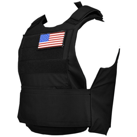 Lancer Tactical Airsoft Adjustable American Body Armor - BLACK
