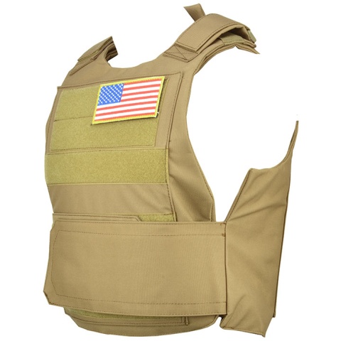 Lancer Tactical Airsoft Adjustable American Tactical Vest (Tan) 
