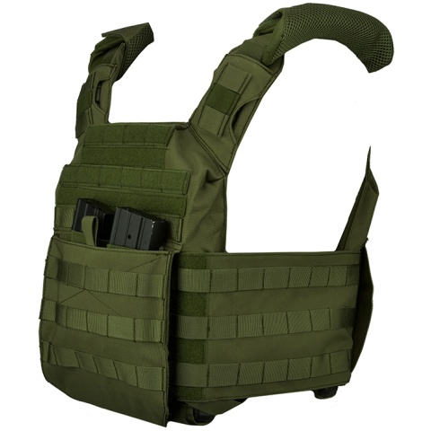 Lancer Tactical 600D Speed Attack MOLLE Plate Carrier V2 - OD GREEN