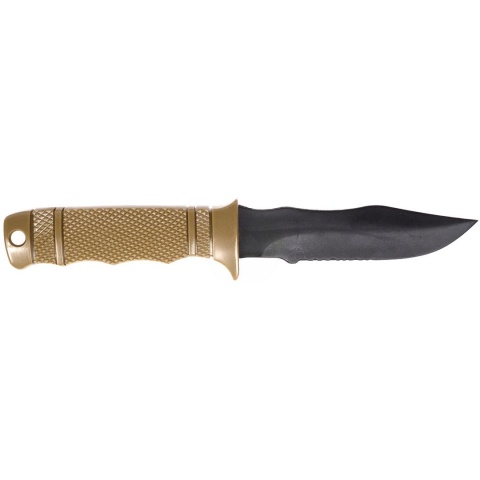 Cyber Monday Door Busters: G-Force Combat Rubber Training Knife w/ Tactical Sheath - TAN