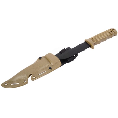 Cyber Monday Door Busters: G-Force Combat Rubber Training Knife w/ Tactical Sheath - TAN