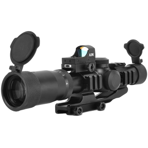 AIM Sports The Reaper 1-4x24mm Tri-Illuminated Scope w/ Red Dot Sight