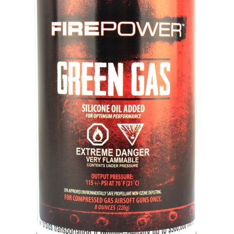 FirePower Airsoft Green Gas 8 Ounce Can for Gas Guns - 12 Pack Box - DISCONTINUED
