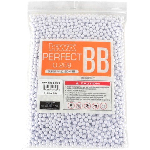 KWA Perfect 0.20g Seamless Precision 6mm Airsoft BBs - 4000rd Bag