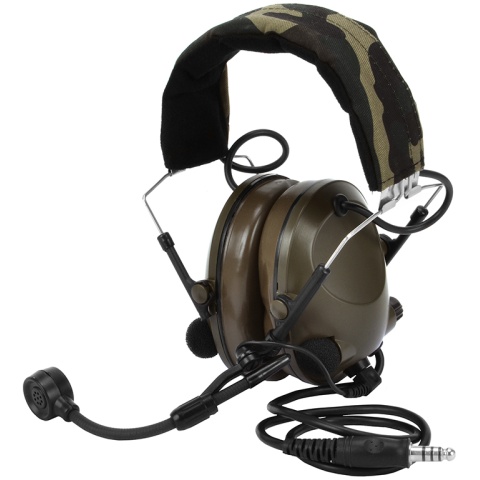 Z-Tactical Z042 Batt. Powered Sound-Trap Headset w/ Mic - Woodland