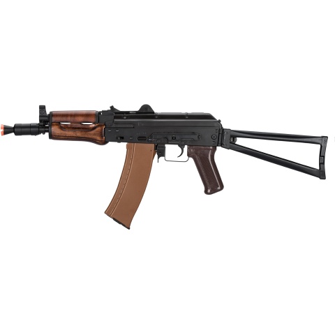 LCT Airsoft AKS74U Assault Rifle AEG w/ Wood Foregrip - Black