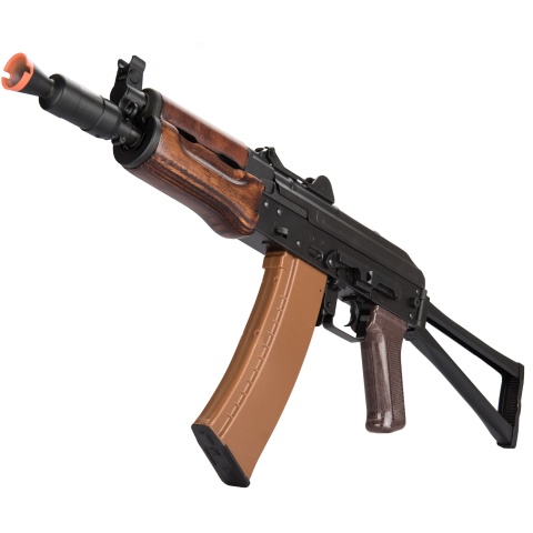 LCT Airsoft AKS74U Assault Rifle AEG w/ Wood Foregrip - Black