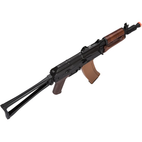 LCT Airsoft AKS74U Assault Rifle AEG w/ Wood Foregrip - Black