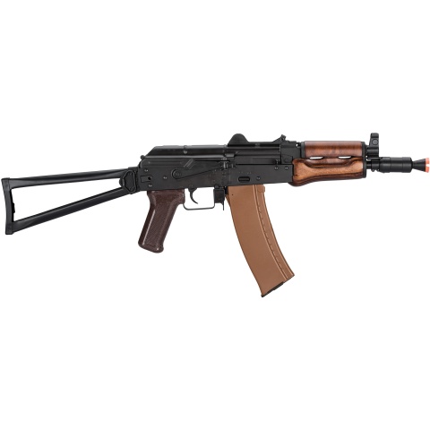 LCT Airsoft AKS74U Assault Rifle AEG w/ Wood Foregrip - Black