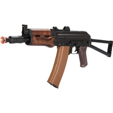 LCT Airsoft AKS74U Assault Rifle AEG w/ Wood Foregrip - Black