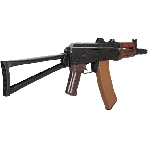 LCT Airsoft AKS74U Assault Rifle AEG w/ Wood Foregrip - Black