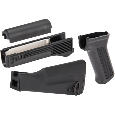 LCT Airsoft AK Series AEG Handguard and Stock Set - BLACK