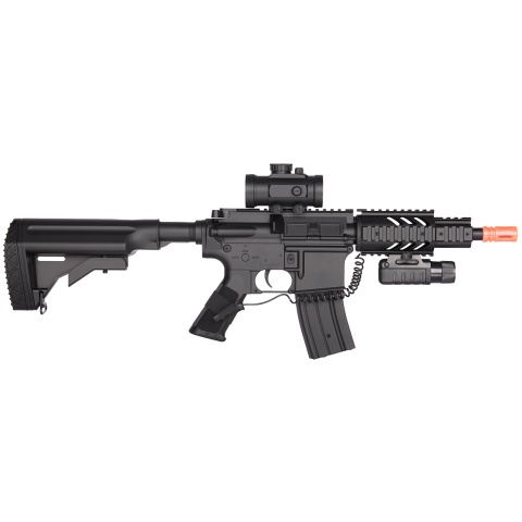 DE M4 CQC Fully Automatic Electric AEG Rifle w/ Flashlight and Scope