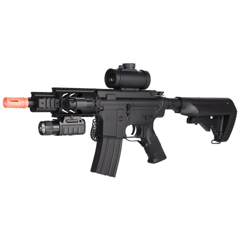 DE M4 CQC Fully Automatic Electric AEG Rifle w/ Flashlight and Scope