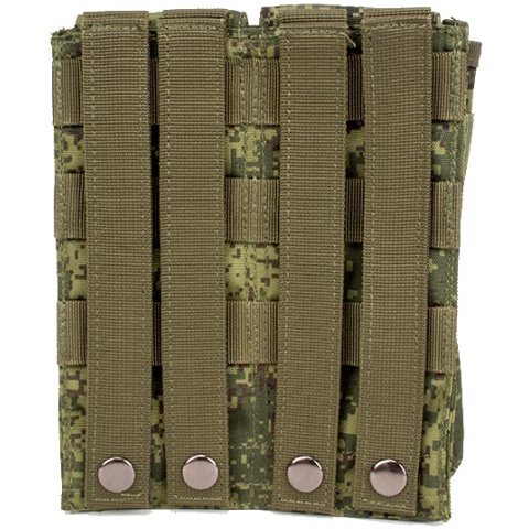 Jagun Tactical Airsoft MOLLE Double Magazine Pouch - DIGITAL FLORA