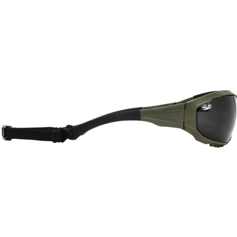 Valken Tactical Axis Tactical Goggles w/ Retention Strap - SMOKE GREEN