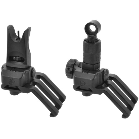 Lancer Tactical One O'Clock Offset Flip-up Backup Sights - BLACK