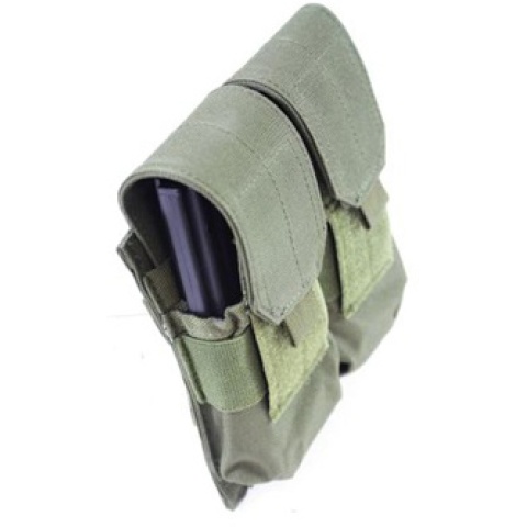 AMA 600D MOLLE Double Rifle Airsoft Magazine Pouch - OD GREEN
