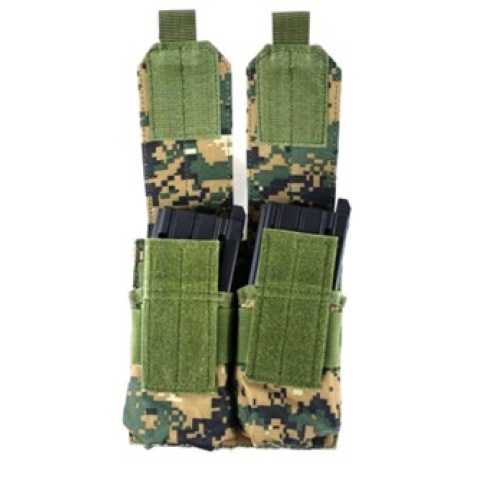 AMA MOLLE Double M4 Airsoft Magazine Pouch - Digital Woodland