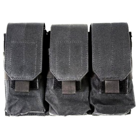 AMA 600D MOLLE Triple Rifle Airsoft Magazine Pouch - BLACK