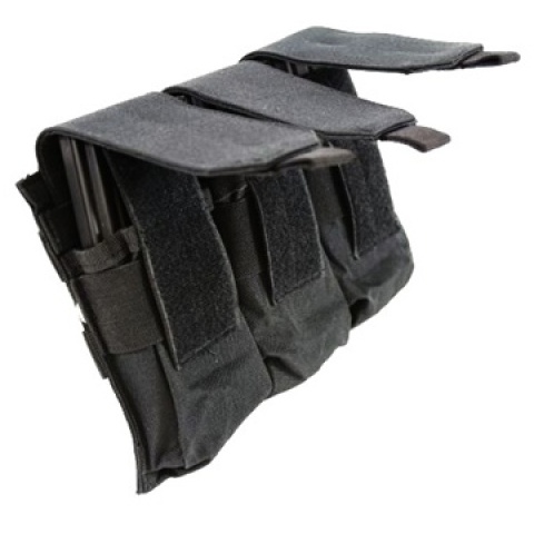 AMA 600D MOLLE Triple Rifle Airsoft Magazine Pouch - BLACK