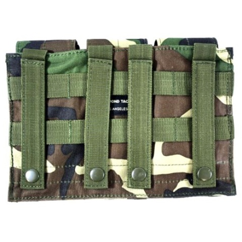 AMA MOLLE Triple Rifle Airsoft Magazine Pouch - WOODLAND CAMO