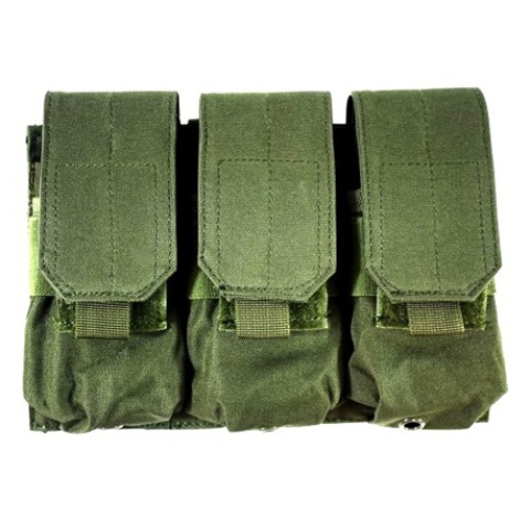 AMA 600D MOLLE Triple Rifle Airsoft Magazine Pouch - OD GREEN