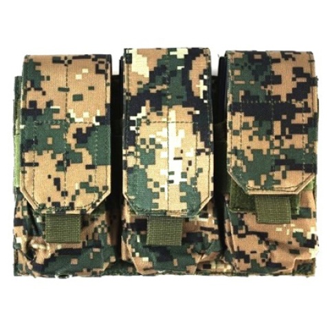 AMA MOLLE Triple M4 Magazine Airsoft Pouch - Digital Woodland