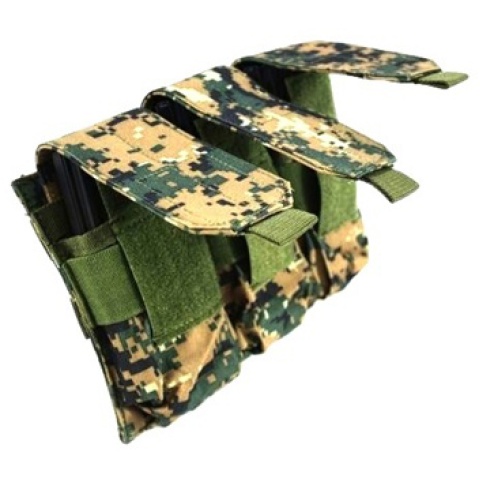AMA MOLLE Triple M4 Magazine Airsoft Pouch - Digital Woodland