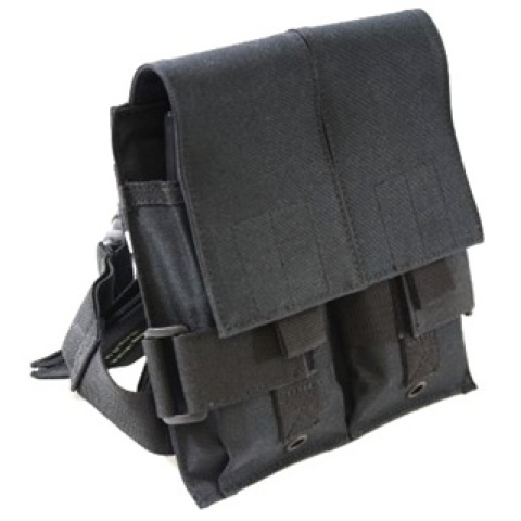 AMA Double M4 Airsoft Magazine Drop Leg Pouch - BLACK