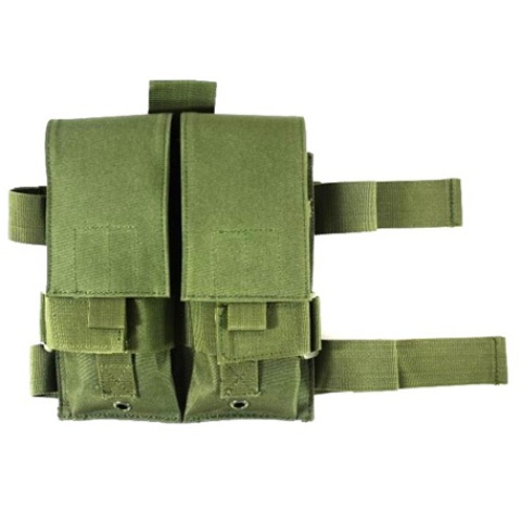 AMA Double M4 Airsoft Magazine Drop Leg Pouch - OD GREEN