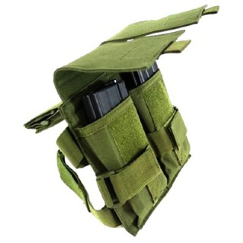AMA Double M4 Airsoft Magazine Drop Leg Pouch - OD GREEN