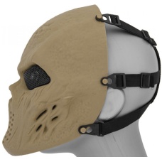 Airsoft Villain Skull Mesh Face Mask - TAN