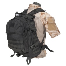 AMA Large 600D Polyester 3D Outdoor Backpack - BLACK