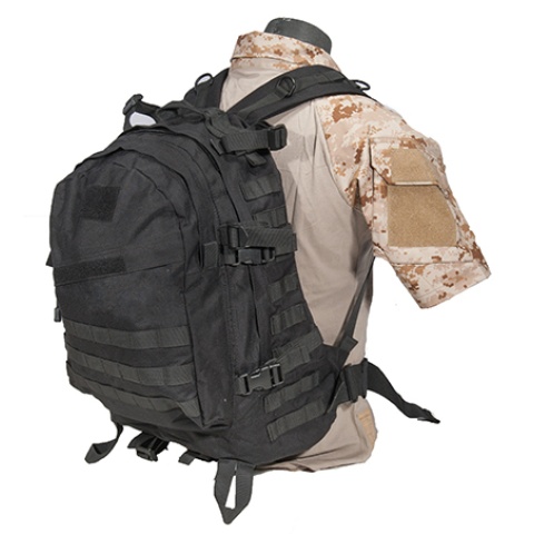 AMA Large 600D Polyester 3D Outdoor Backpack - BLACK