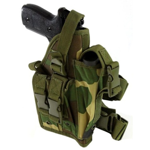 AMA Airsoft Large Frame Drop Leg Airsoft Pistol Holster - WOOD